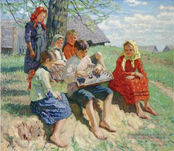 Enfants œuvres - Répétition de printemps Nikolay Belsky enfant